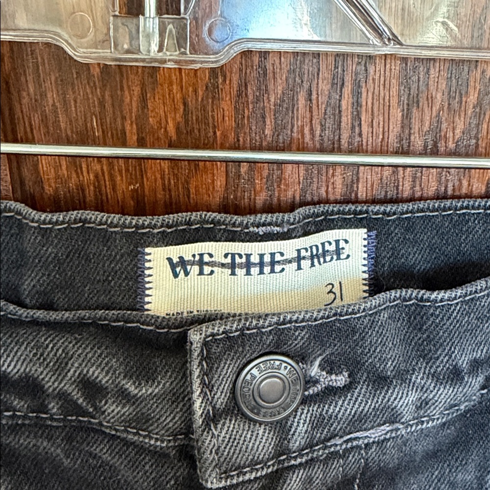 We The Free Charcoal Denim jeans Olsen cuffed barrel - Picture 2 of 4